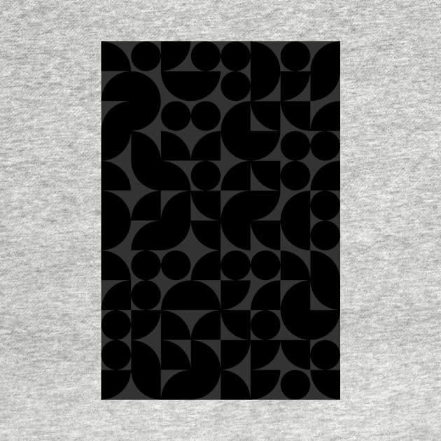 Black Colored Geometric Pattern - Shapes #1 by Trendy-Now